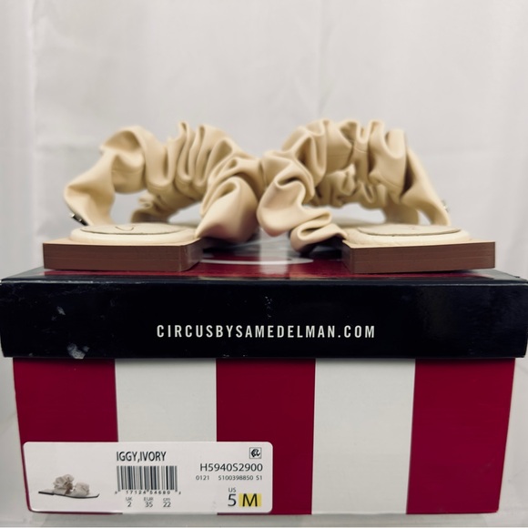 Circus NY by Sam Edelman Women's Iggy Ruffled Strap Slide Sandal Ivory US 5M NIB - Picture 10 of 14